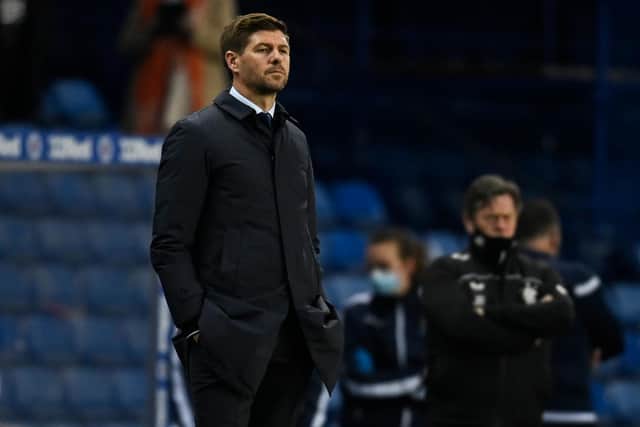 Rangers manager Steven Gerrard watched his side lose to St Johnstone on Sunday. Picture: SNS