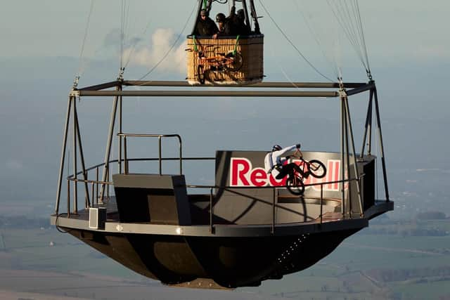 Kriss Kyle: Scottish BMX rider performs tricks on 'surreal' floating skatepark