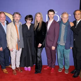 The UK premiere of The Lost King in London on September 26 with Phillipa Langley pictured (fourth right) next to Sally Hawins and writer and director Steve Coogan (third left).