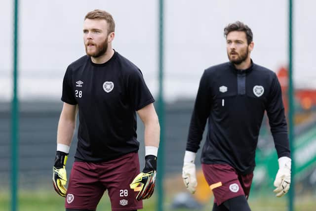 Zander Clark (left) will remain Hearts number one goalkeeper for now despite the return from injury of Craig Gordon. (Photo by Ross Parker / SNS Group)
