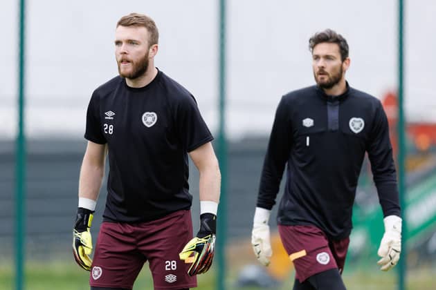 Zander Clark (left) will remain Hearts number one goalkeeper for now despite the return from injury of Craig Gordon. (Photo by Ross Parker / SNS Group)