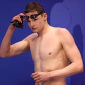 Duncan Scott of Team University of Sterling celebrates after winning the men's 200m freestyle final.