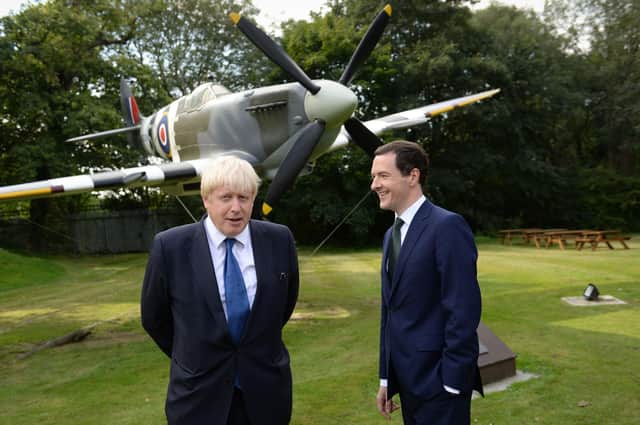 George Osborne, seen with Boris Johnson in 2015, has urged the Prime Minister to refuse to allow a second Scottish independence referendum because the UK would lose its status as a "front-rank power, or even in the second row" if Scotland left (Picture: Stefan Rousseau/PA)