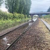 The flooding at Perth station following heavy rain. Picture: Network Rail Scotland/PA Wire