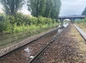 The flooding at Perth station following heavy rain. Picture: Network Rail Scotland/PA Wire