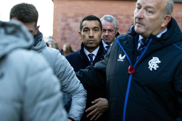 Rangers manager Giovanni van Bronckhorst leaves the stadium after the 1-1 draw with St Mirren on Saturday. (Photo by Alan Harvey / SNS Group)
