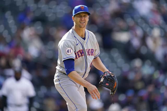Jacob deGrom has started the season on course to be one of the all-time greats. Picture: David Zalubowski/AP