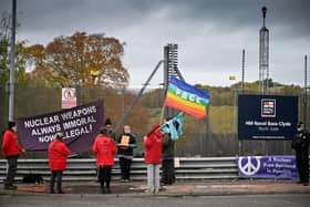 Anti-nuclear campaigners at Faslane on the Clyde in 2020 (Picture: Jeff J Mitchell/Getty Images)