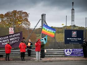 Anti-nuclear campaigners at Faslane on the Clyde in 2020 (Picture: Jeff J Mitchell/Getty Images)