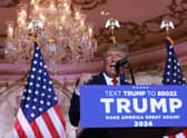 PALM BEACH, FLORIDA - NOVEMBER 15: Former U.S. President Donald Trump speaks during an event at his Mar-a-Lago home on November 15, 2022 in Palm Beach, Florida. Trump announced that he was seeking another term in office and officially launched his 2024 presidential campaign.  (Photo by Joe Raedle/Getty Images)