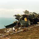 The wreckage of the Chinook Helicopter which crashed on the Mull of Kintyre killing all 29 on board