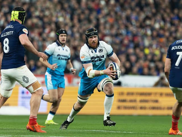 Scotland's Gregor Brown, in action during the 2025 Six Nations match against France, has been called up by the British & Irish Lions. (Photo by Craig Williamson / SNS Group)