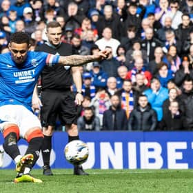 Rangers' James Tavernier scored his 11th penalty of the Scottish Premiership season in the 3-3 draw with Celtic at Ibrox on Sunday. (Photo by Alan Harvey / SNS Group)