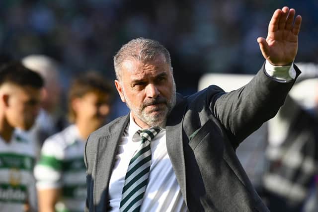 Ange Postecoglou waves to the Celtic fans after Saturday's Scottish Cup win at Hampden. (Photo by Rob Casey / SNS Group)