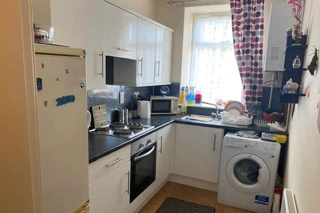 The kitchen at 2 Caroline Place, Fraserburgh.