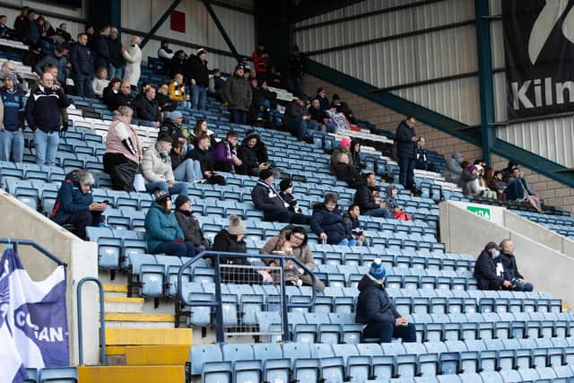 Large empty spaces were apparent in the home stands during a Scottish Cup match between Dundee and Rangers.