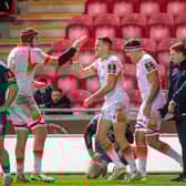 Edinburgh got the job done in Llanelli - but Grant Gilchrist's red card soured proceedings. Photo by Mark Lewis/Huw Evans/Shutterstock