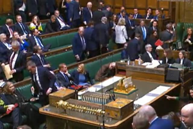 SNP and Conservative MPs walked out of the House of Commons after a debate on a ceasefire Gaza descended into chaos. Image: House of Commons/UK Parliament.