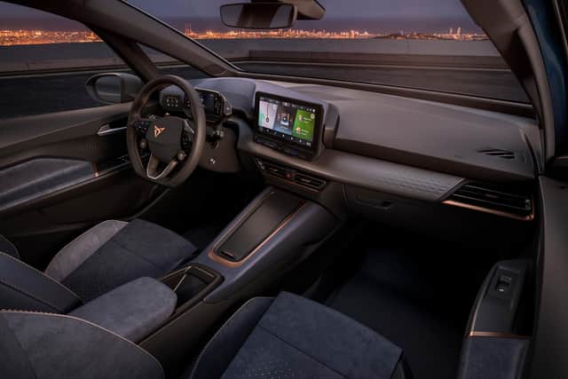 A rather plush cabin is dominated by a new 10-inch floating digital infotainment display
