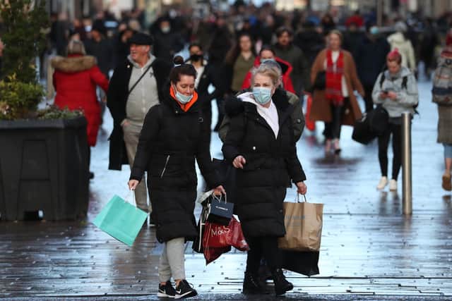 Members of the public wearing face coverings shopping on Buchanan Street in Glasgow. (Photo: Andrew Milligan).