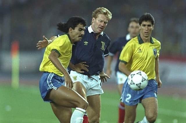 Scotland could have qualified from their group at Italia '90 with a win over Brazil. Picture: Simon Bruty/Allsport