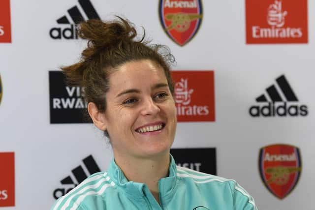 Scotland defender Jennifer Beattie joins us for episode two of our Women's Euro 2022 show (Photo by David Price/Arsenal FC via Getty Images)