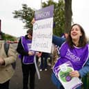 School support workers, who are members of Unison, on the picket line at Portobello High School in Edinburgh. Photo: Jane Barlow/PA Wire