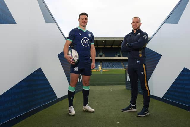 Selkirk's Lee Jones and head coach Ciaran Beattie will be at this year's Commonwealth Games with Scotland's rugby sevens team (Photo by Craig Williamson/SNS Group/SRU)