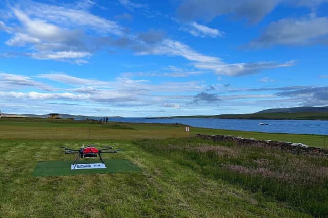The landscape of Orkney and the proximity of the islands to one another allows flights to be conducted using extended visual line of sight (EVLOS) permissions rather than beyond visual line of sight (BVLOS) permissions (pic: Royal Mail)