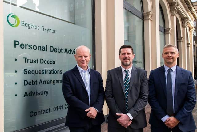 (L to R): Ken Pattullo, Kevin Mapstone and Thomas McKay of Begbies Traynor in Scotland