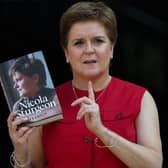 Former first minister Nicola Sturgeon with her memoir ‘Frankly’.