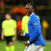 Joe Aribo forms one third of Rangers unorthodox attack in Germany this evening. (Photo by Martin Rose/Getty Images)