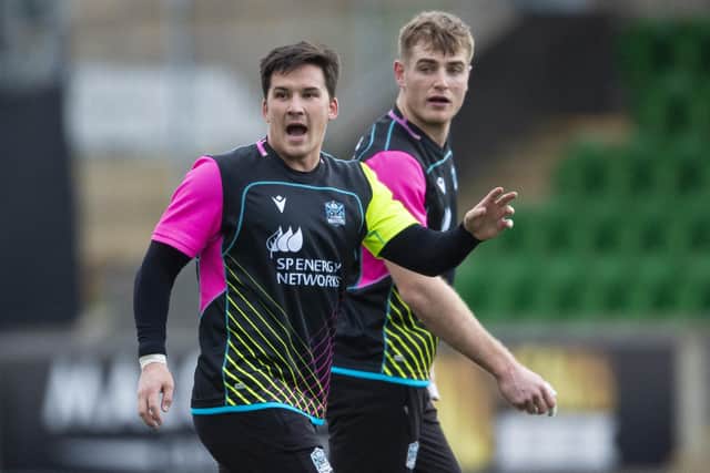Sam Johnson, left, and Stafford McDowall will form a centre pairing for Glasgow Warriors against Perpignan. (Photo by Ross MacDonald / SNS Group)