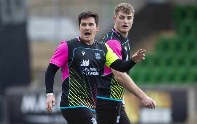 Sam Johnson, left, and Stafford McDowall will form a centre pairing for Glasgow Warriors against Perpignan.  (Photo by Ross MacDonald / SNS Group)