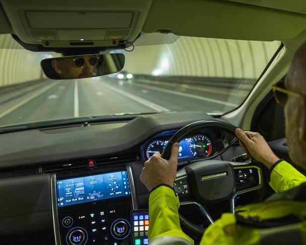 An emergency support vehicle passing through one of the two Mersey road tunnels in Liverpool. Picture: Leon Britton Photography