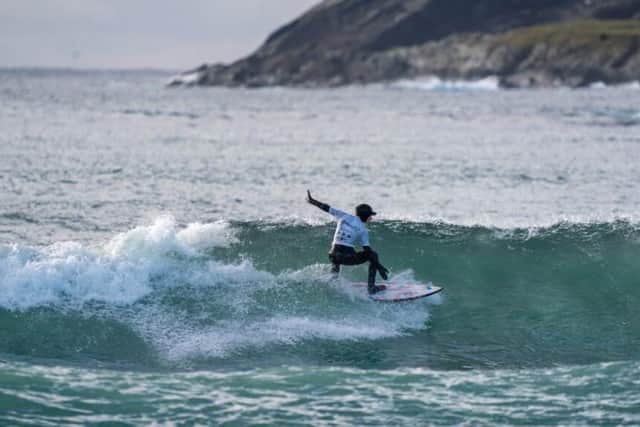 Tamzin Rosie competing at West Voe Beach PIC: Malsurf