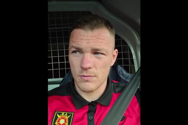 A screenshot from the video David Cox posted in the aftermath of the alleged incident