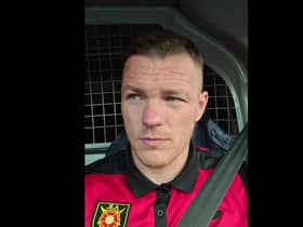 A screenshot from the video David Cox posted in the aftermath of the alleged incident