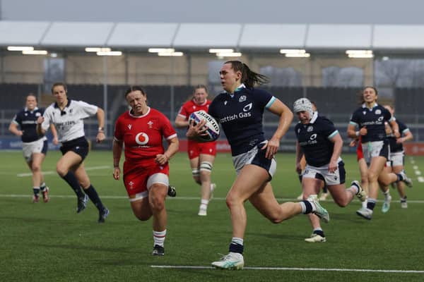 Emma Orr runs in to score Scotland's second try in their narrow 24-21 win against Wales in this year's Women's Six Nations (Picture: Ian MacNicol/Getty Images)