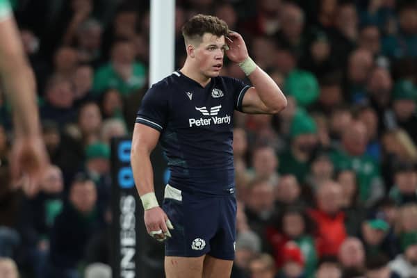 Huw Jones suffered an injury while on Scotland duty.