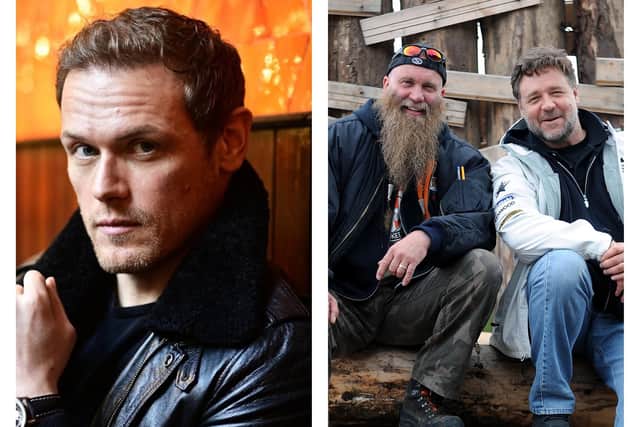 Sam Heughan (left) and Russell Crowe (far right) have donated to the cause. Picture: NationalWorld