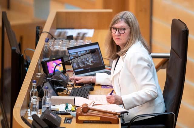 Presiding Officer Alison Johnstone needs to interrupt MSPs who speak for too long, starting with Nicola Sturgeon (Picture: Jane Barlow/WPA pool/Getty Images)