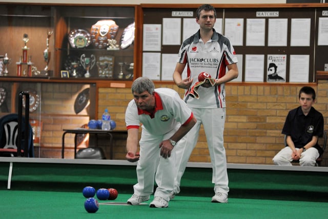 Bowlers compete in matches at the North Notts Arena in 2014 and 2015.