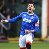 Rangers captain James Tavernier celebrates his free-kick equaliser in the 4-2 win over Motherwell. (Photo by Rob Casey / SNS Group)
