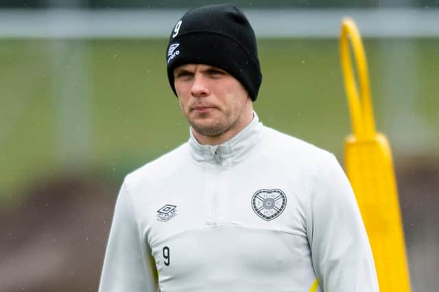 Lawrence Shankland pictured back in Hearts training ahead of the weekend match against Aberdeen at Pittodrie.  (Photo by Mark Scates / SNS Group)