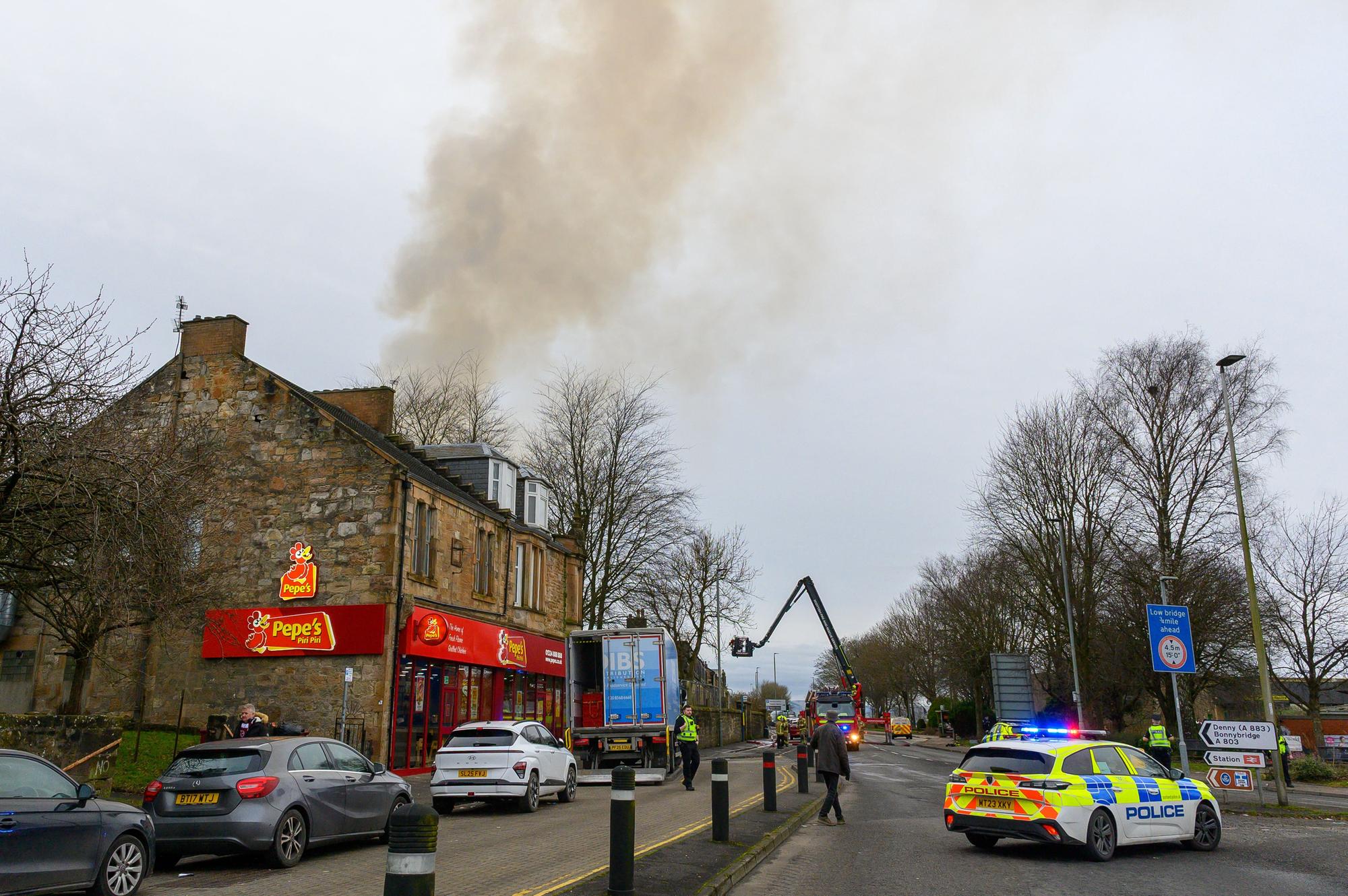 In pictures: Roads closed as emergency services tackle blaze in former Falkirk church