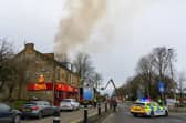 Emergency services at the scene of the fire in Camelon.