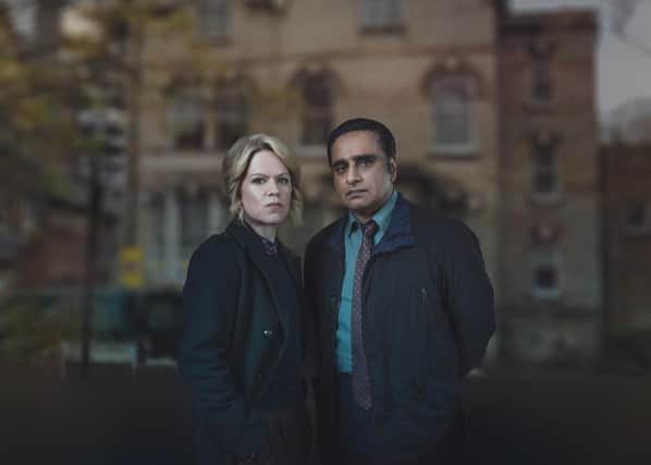 With a grim smile, Sanjeev Bhaskar welcomes Sinead Keenan to Unforgotten.