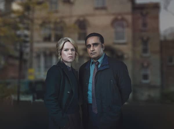 With a grim smile, Sanjeev Bhaskar welcomes Sinead Keenan to Unforgotten.