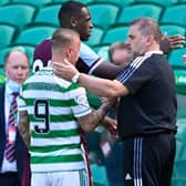 Celtic manager Ange Postecoglou with Leigh Griffiths during a pre-season defeat to West Ham United (Photo by Rob Casey / SNS Group)
